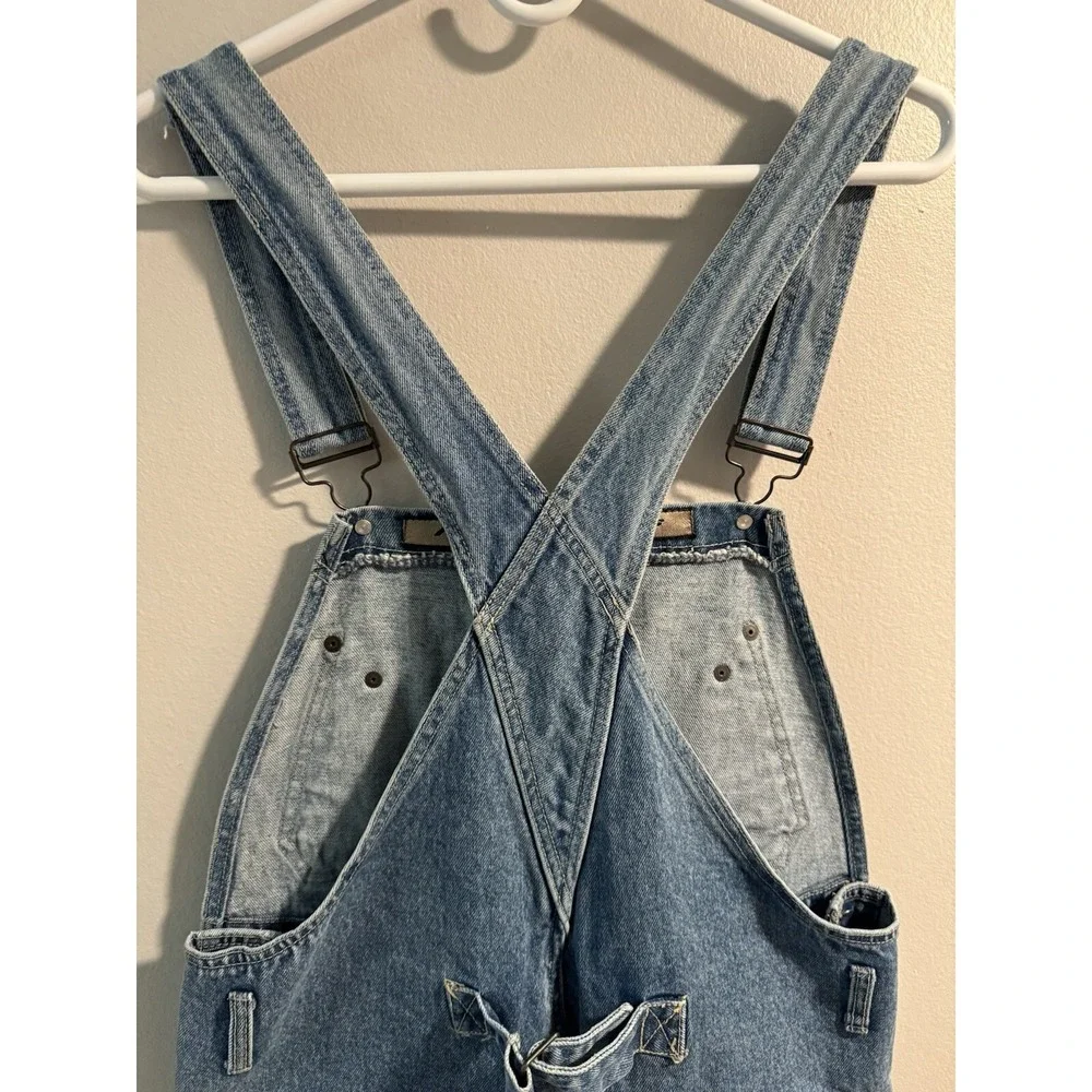VINTAGE PACO Jeans Bib Overalls Wide leg BLUE DENIM Boyfriend SKATER Tag Size‎ S